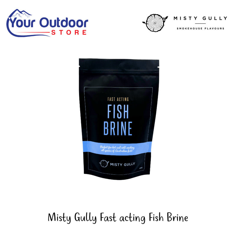 Misty Gully Fish Brine | Hero Image Showing All Logos And Titles.