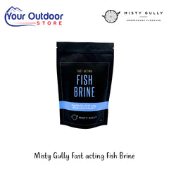 Misty Gully Fish Brine | Hero Image Showing All Logos And Titles.