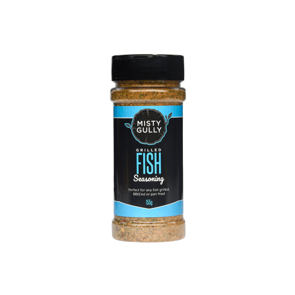 155g | Misty Gully Grilled Fish Seasoning Image Showing No Logos Or Titles.