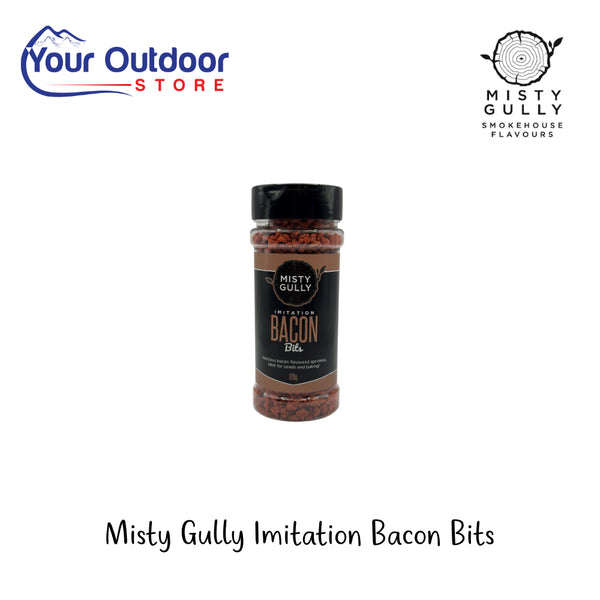 Misty Gully Imitation Bacon Bits | Hero Image Showing All Logos And Titles.