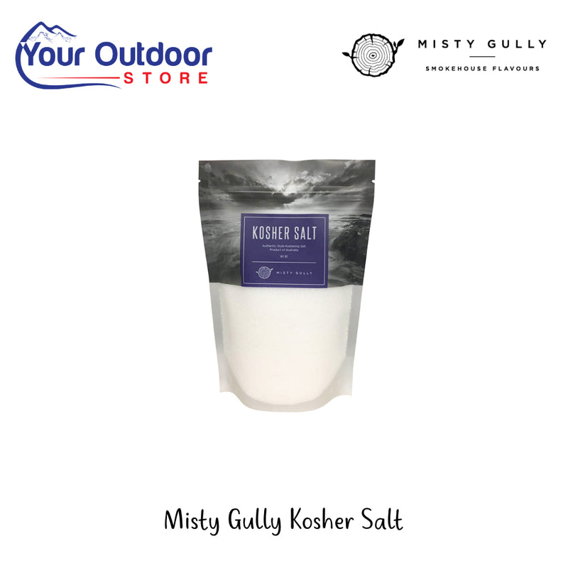 Misty Gully Kosher Salt | Hero Image Showing All Logos And Titles.