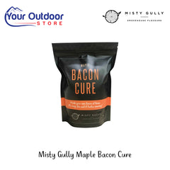 Misty Gully Maple Bacon Cure | Hero Image Showing All Logos And Titles.