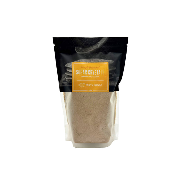 700g | Misty Gully Maple Flavoured Sugar Crystals Image Showing No Logos Or Titles.