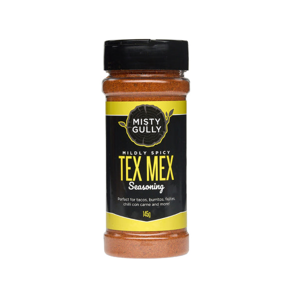 145g | Misty Gully Mildly Spicy Tex Mex Seasoning Image Showing No Logos Or Titles.