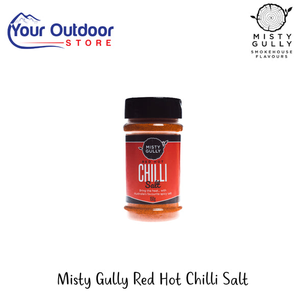 Misty Gully Red Hot Chilli Salt | Hero Image Showing All Logos And Titles.