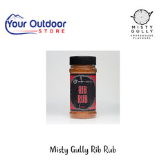 Misty Gully Rib Rub | Hero Image Showing All Logos And Titles.