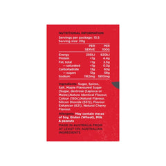 280g | Misty Gully Rib Rub Image Showing Nutritional Information.