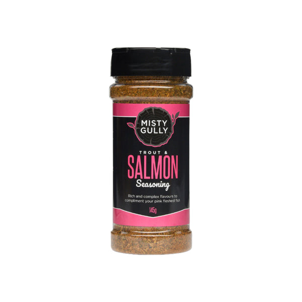 145g | Misty Gully Trout Ad Salmon Seasoning Image Showing No Logos Or Titles.