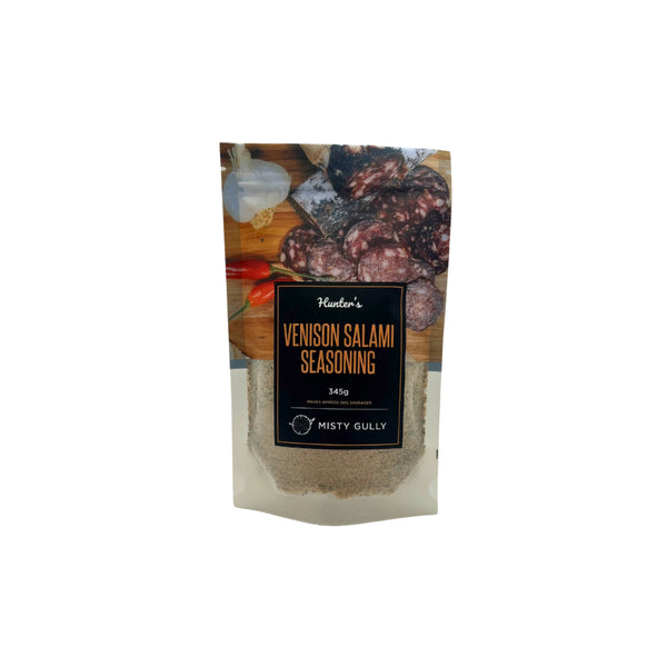 375g | Misty Gully Venison Salami Seasoning Image Showing No Logos Or Titles.