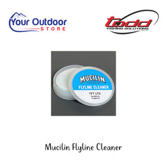 Mucilin Flyline Cleaner | Hero Image Showing All Logos And Titles.