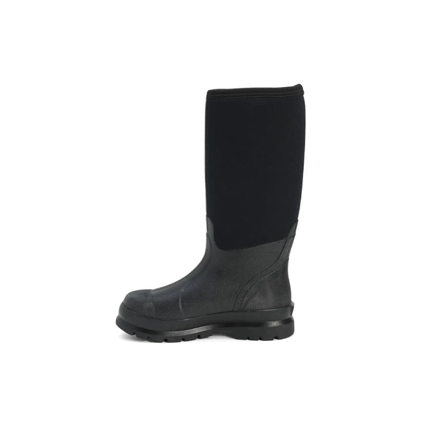 Black | Muck Boot Chore Classic Unisex Tall All Condition Work Boot Image Showing Side View.