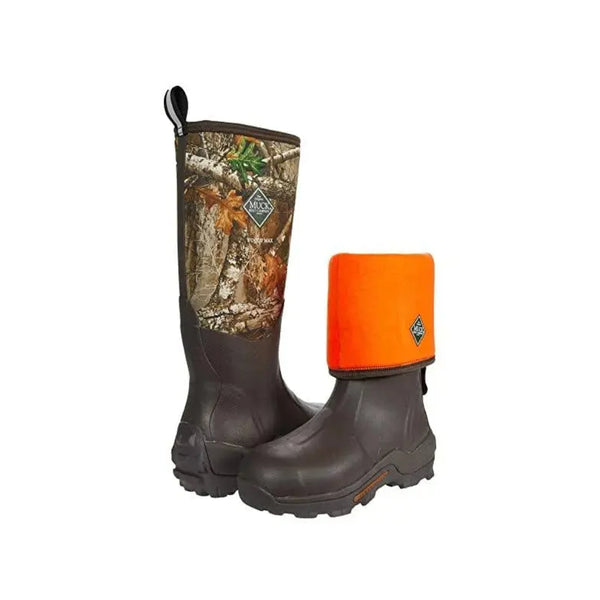 Real Tree Edge | Muck Woody Max Tall Boot Image Showing The Pair Of Boots In View, One Boot Rolled Down.