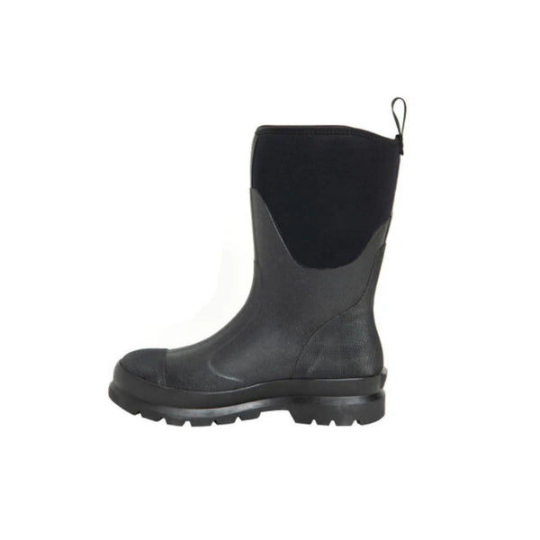 Black | Muckboot Chore Classic Unisex Mid All Condition Work Boot Image Showing View Of The Inner Side.