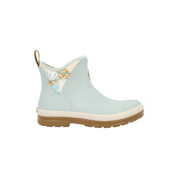 Blue / Quilted Floral | Muckboot Womens Originals Ankle Boot Image Showing No Logos Or Titles.