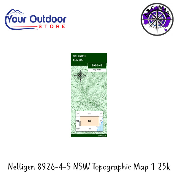 Nelligen 8926-4-S NSW Topographic Map 1 25k | Hero Image Showing All Logos And Titles.