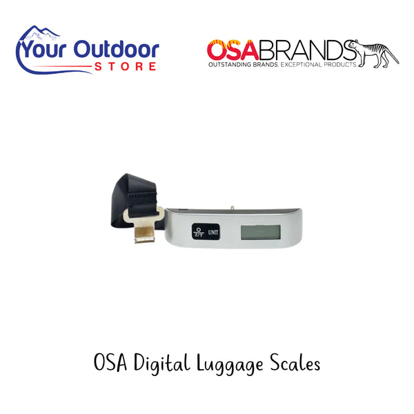 OSA Brands Digital Luggage Scale | Hero Image Showing All Logos And Titles.