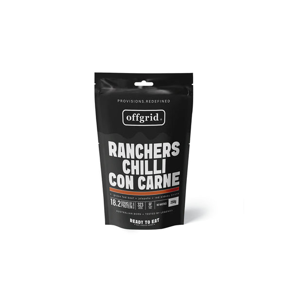 250g | Offgrid Ranchers Chilli Con Carne Image Showing No Logos Or Titles.
