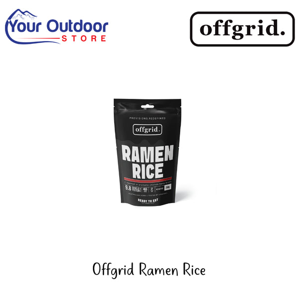 Off Grid Ramen Rice | Hero Image Showing All Logos And Titles.