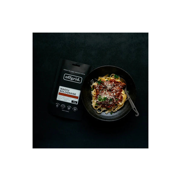 Wagyu Bolognaise | Off Grid Heat And Eat Meal Image Showing The Product In A Bowl.