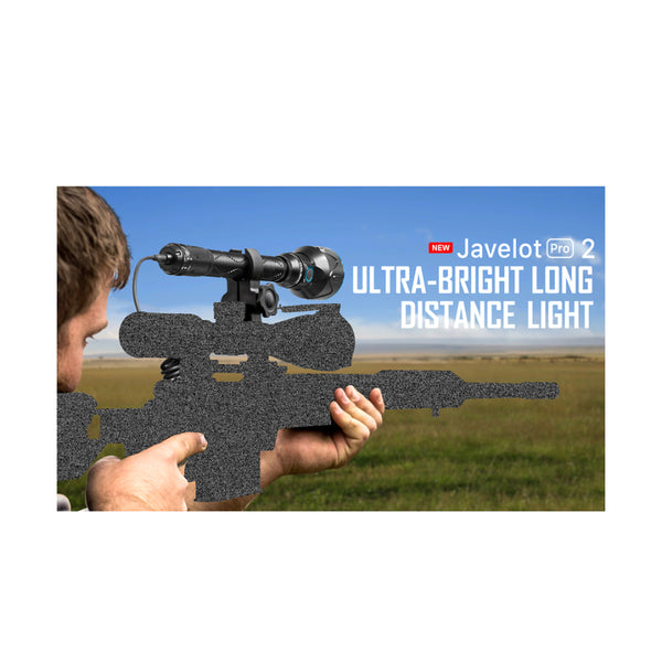 Black | Olight Javelot Pro Hunters Torch. Showing How it can be Mounted on a Rifle.  