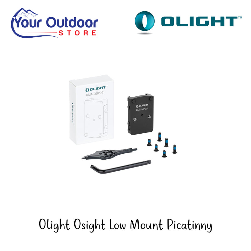 Olight Osight Low Mount Picatinny | Hero Image Showing All Logos And Titles.