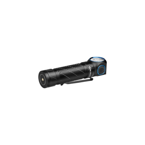 Black | Olight Perun 3 Rechargeable Headlamp 3000lms Image Showing Torch Out Of Headlamp Cradle.
