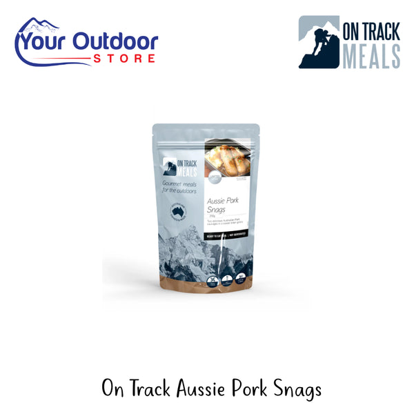 On Track Aussie Pork Snags | Hero Image Showing All Logos And Titles.