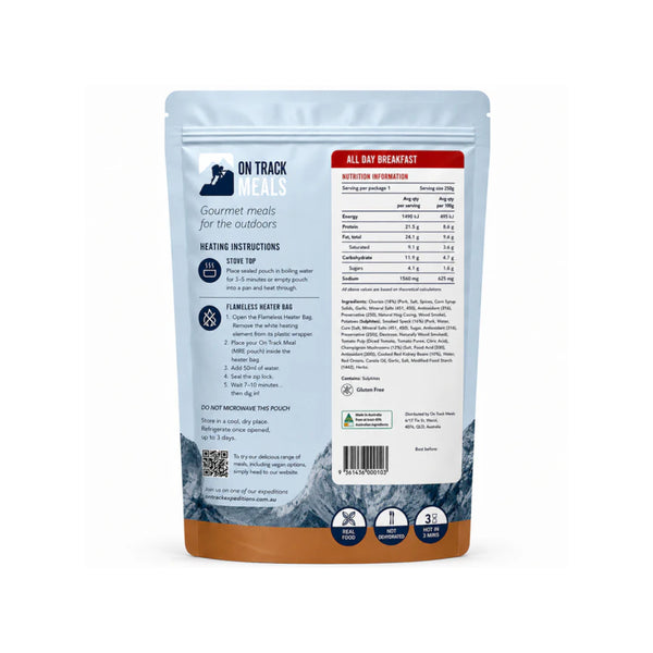 250g | On Track All Day Breakfast Image Showing Back View.