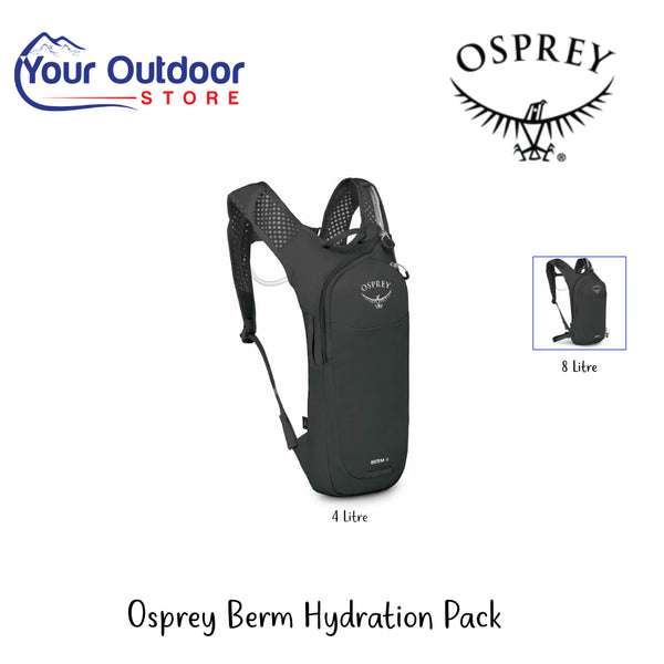 Osprey Berm Hydration Pack | Hero Image Showing All Logos, Titles And Variants.