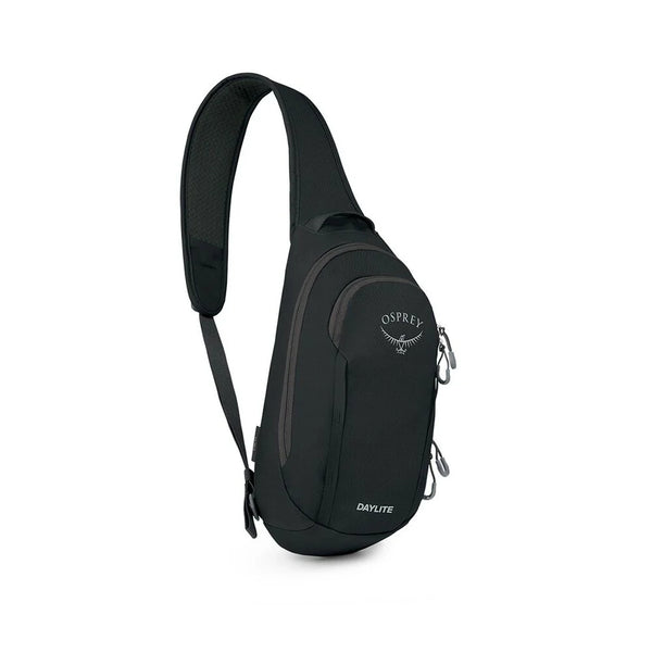 Black | Osprey Daylite Sling Image Showing Angled Front View.