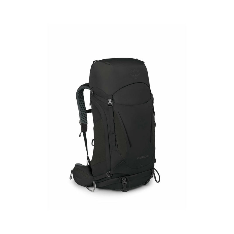 Black |  Osprey Kestrel 48L Hiking Pack Image Showing No Logos Or Titles.