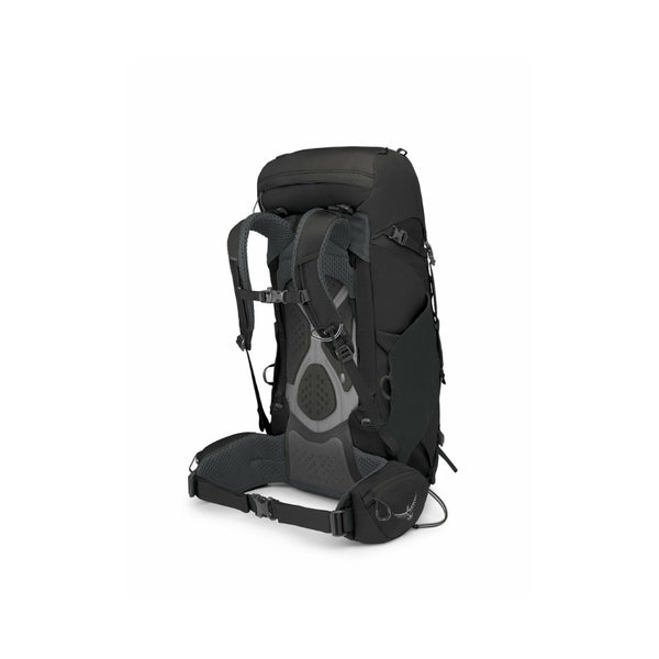 Black | Osprey Kyte 38L Hiking Pack Image Showing Back View.