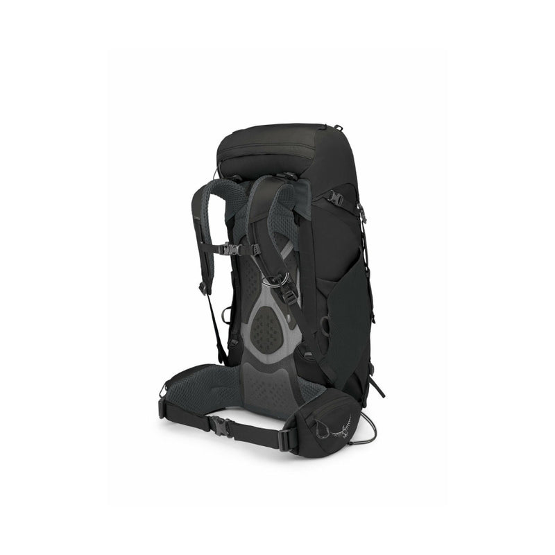 Black | Osprey Kyte 38L Hiking Pack Image Showing Back View.