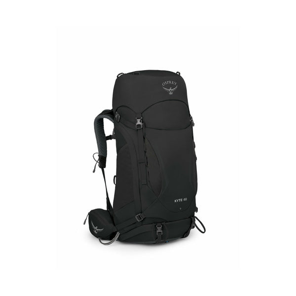 Black | Osprey Kyte 48L Hiking Pack Image Showing No Logos Or Titles, Front View.