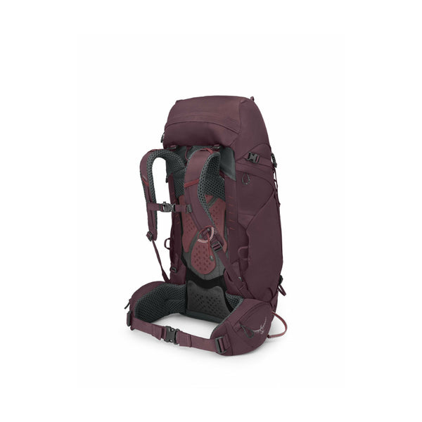 Elder Purple | Osprey Kyte 48L Hiking Pack Image Showing Back View.