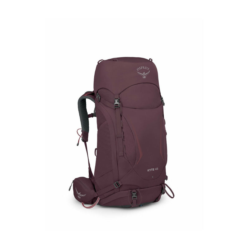 Elder Purple | Osprey Kyte 48L Hiking Pack Image Showing No Logos Or Titles, Front View.