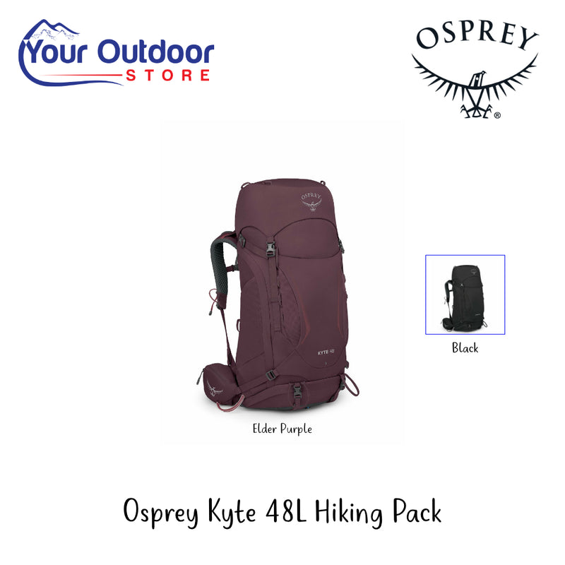 Osprey Kyte 48L Hiking Pack | Hero Image Showing All Logos, Titles And Variants.