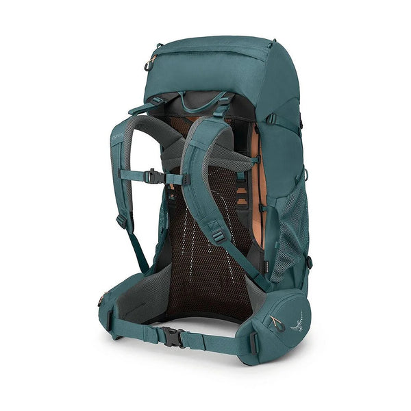 Blue Melon Orange / 50L | Osprey Renn Backpack Image Showing Back View.