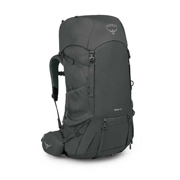 Dark Charcoal Grey Wolf / 65L | Osprey Renn Backpack Image Showing Side View.