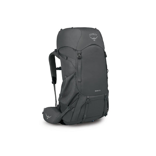 50L - Dark Charcoal/Silver Lining | Osprey Rook Hiking Pack Image Showing No Logos Or Titles.
