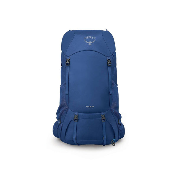 65L - Astrology Blue/Blue Flame | Osprey Rook 65L Hiking Pack Image Showing Front View.