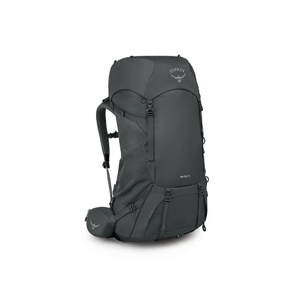 65L - Dark Charcoal/Silver Lining | Osprey Rook Hiking Pack Image Showing No Logos or Titles.