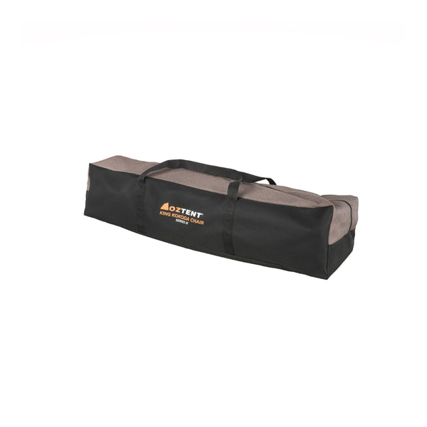 Black/Orange/Khaki | Oztent King Kokoda Chair Series lll Image Showing The Supplied Carry Bag.