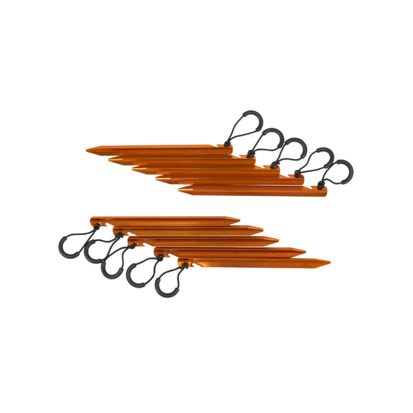 Orange | Oztent Alloy Light Weight Tent Pegs 10 Pack Image Showing No Logos Or Titles.