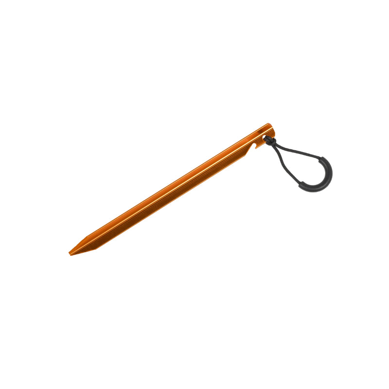 Orange | Oztent Alloy Light Weight Tent Pegs 10 Pack Image Showing A Single Peg On Its Own.