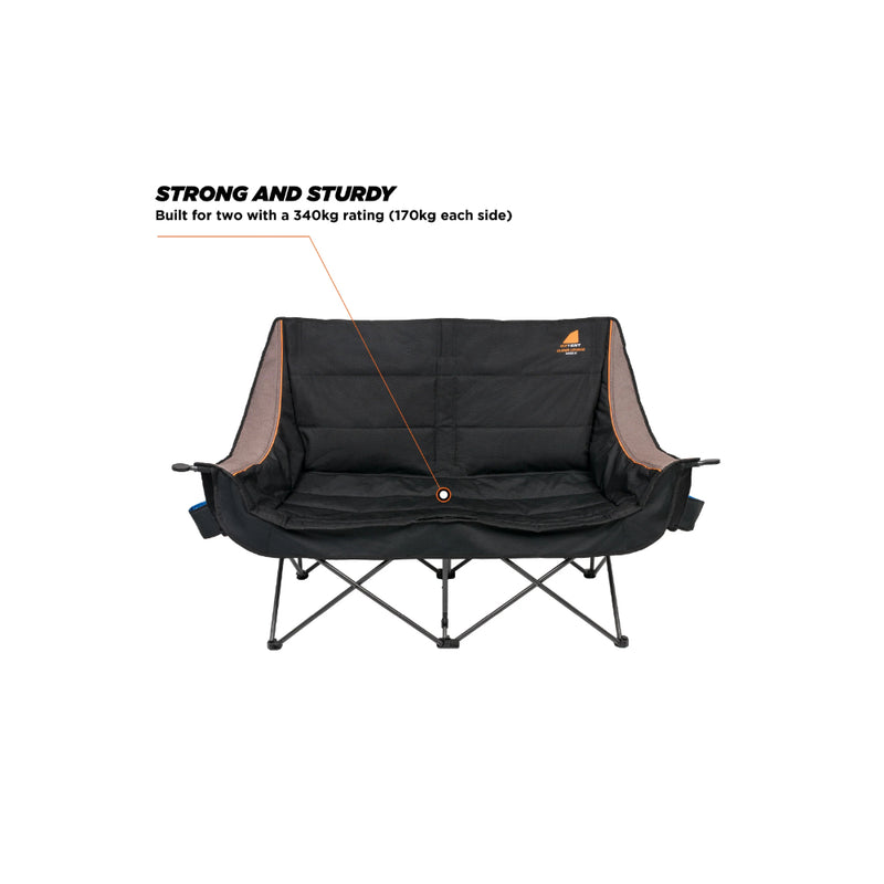 Double | Oztent Lounge Chair Series lll Image Showing Front View.