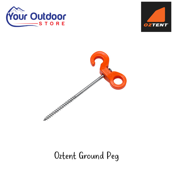 Oztent Ground Peg | Hero Image Showing All Logos And Titles.