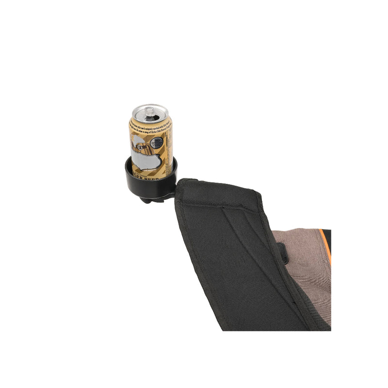 Oztent Lock-On Can Holder | Image Showing A Can Of Drink In The Can Holder.