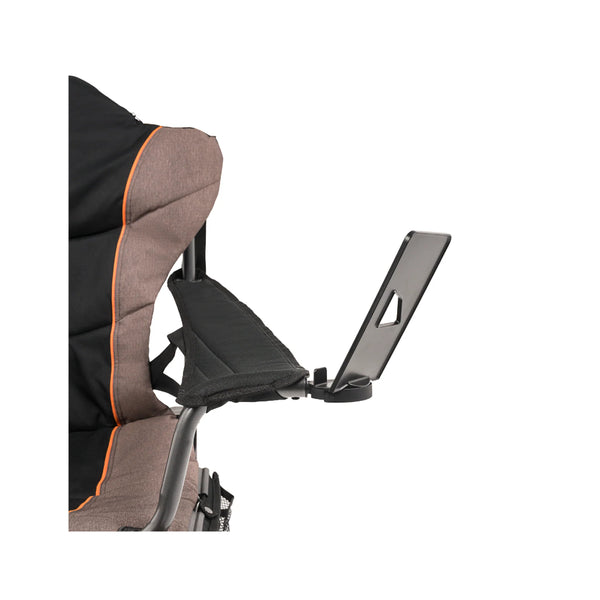 Oztent Lock-On Device Holder | Image Showing View Of The Device Holder On A Oztent Chair.