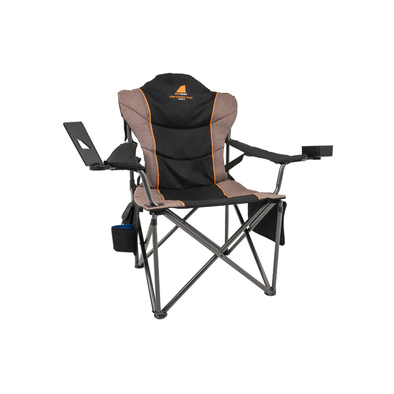 Oztent Lock-On Device Holder | Image Showing Full View Of The Device Holder On Oztent King Goanna Chair (Sold Separately).